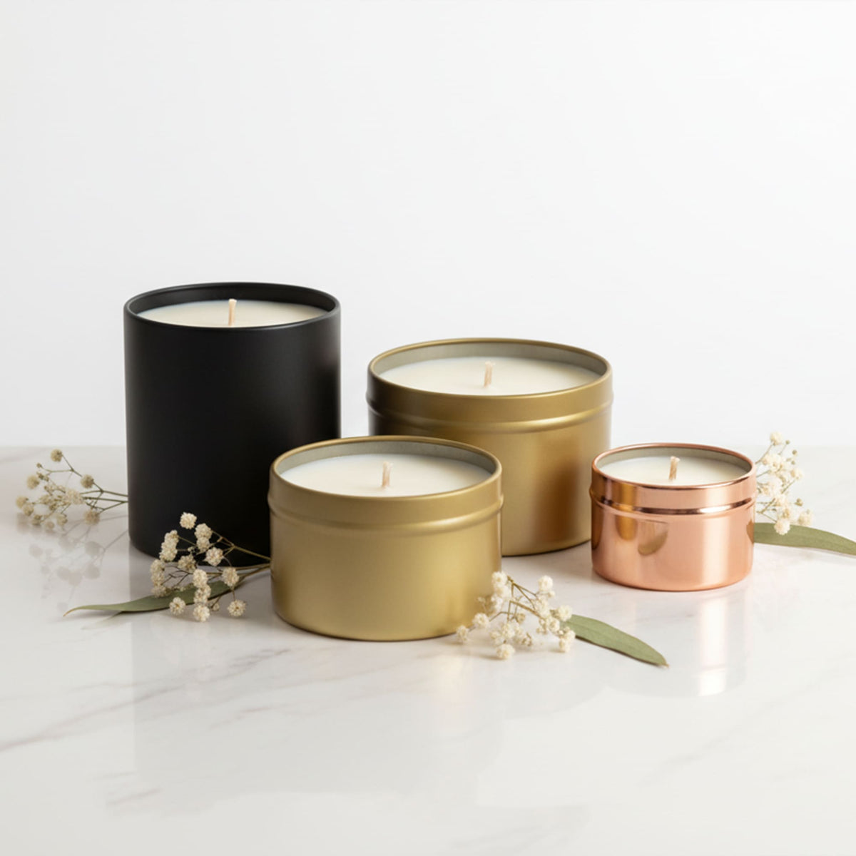 Velas em Recipiente