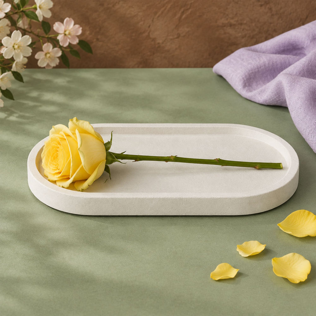 Bandeja Oval Decorativa em Gesso