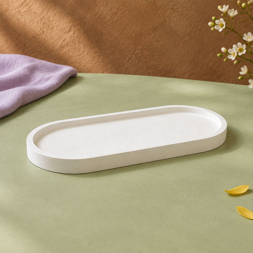 Bandeja Oval Decorativa em Gesso