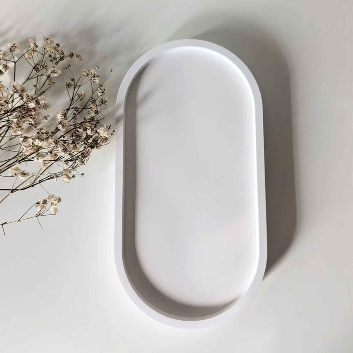 Bandeja Oval Decorativa em Gesso