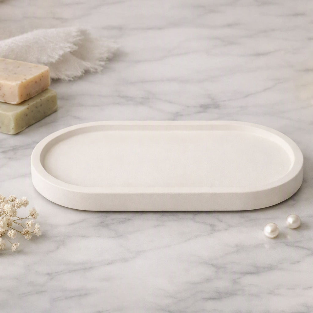 Bandeja Oval Decorativa em Gesso