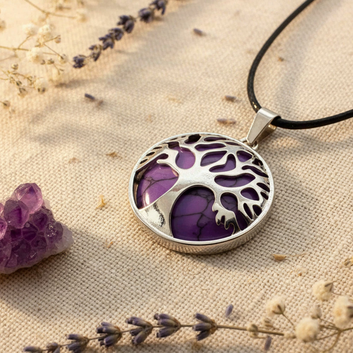 Colar Árvore Ametista Violeta