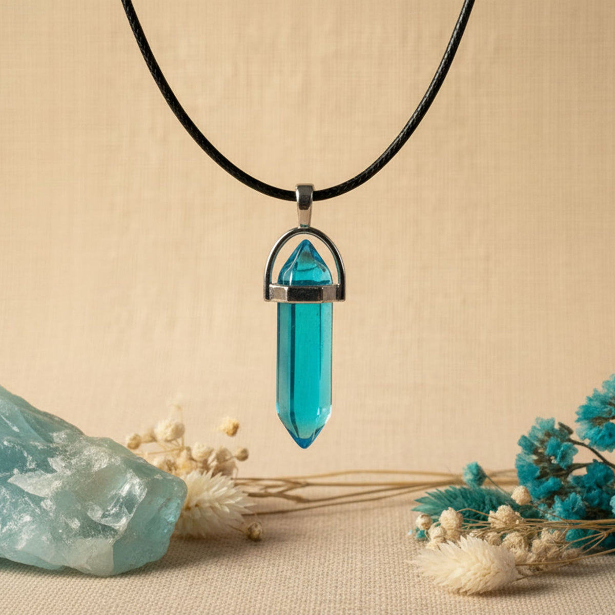 Colar Cristal Aqua Blue
