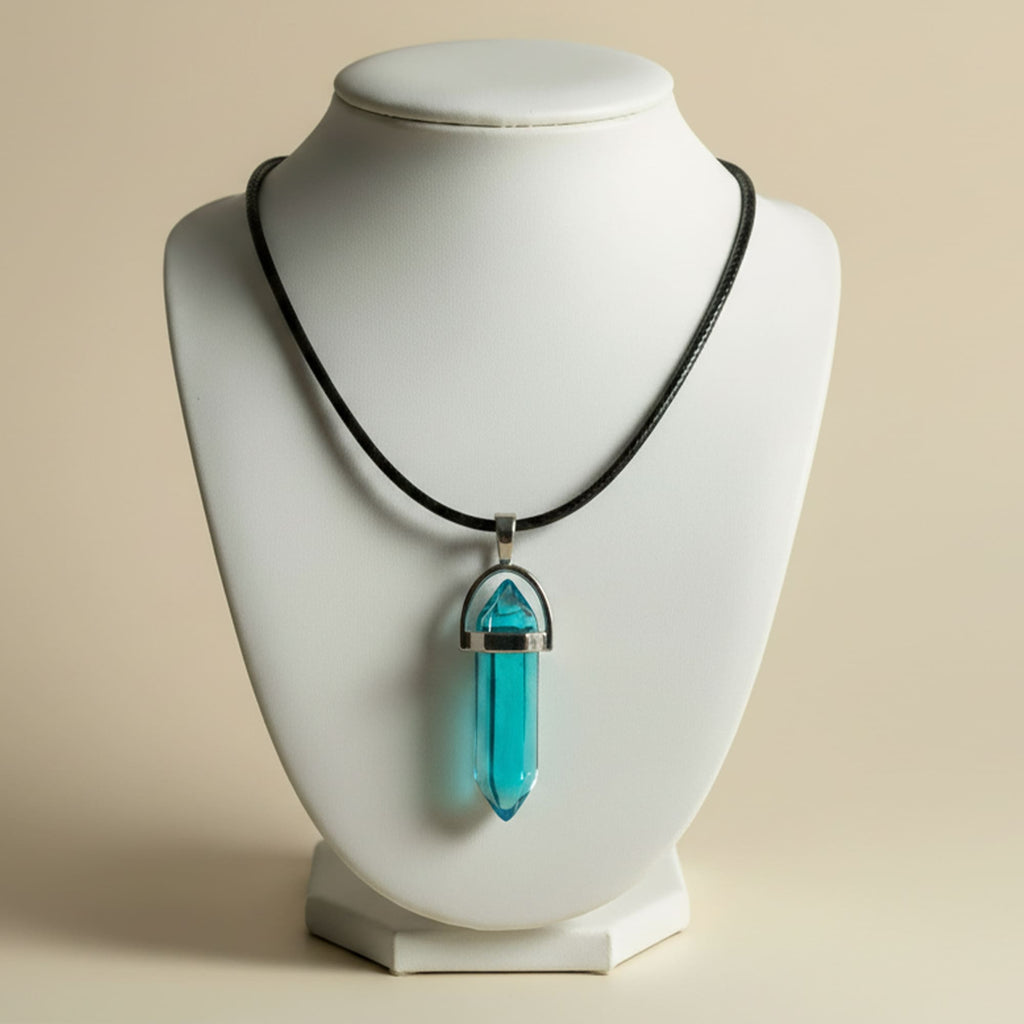Colar Cristal Aqua Blue