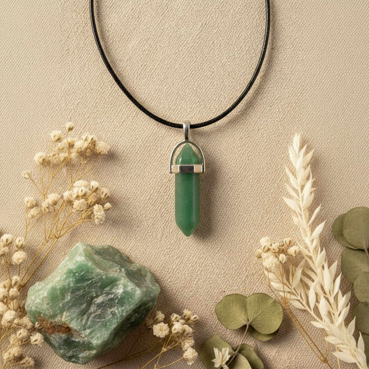 Colar Cristal Aventurina Verde