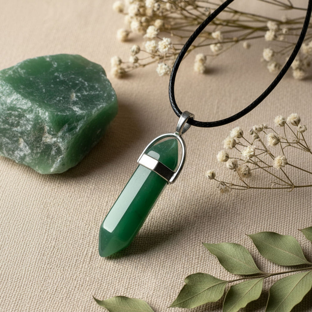 Colar Cristal Aventurina Verde