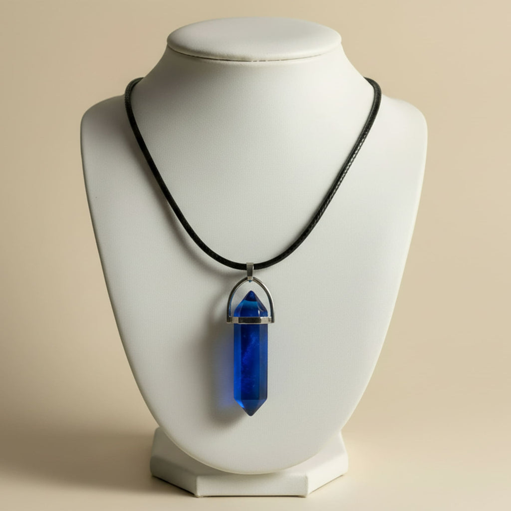 Colar Cristal Azul Safira