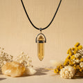 Colar Cristal Citrino Dourado