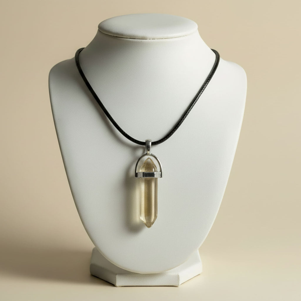 Colar Cristal Citrino Dourado