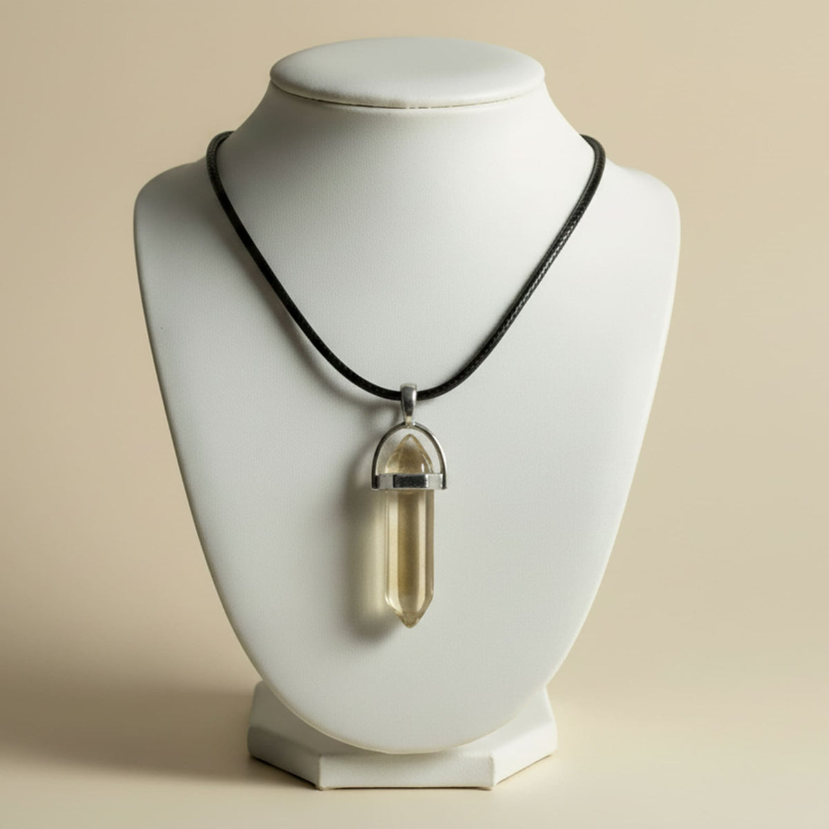 Colar Cristal Citrino Dourado