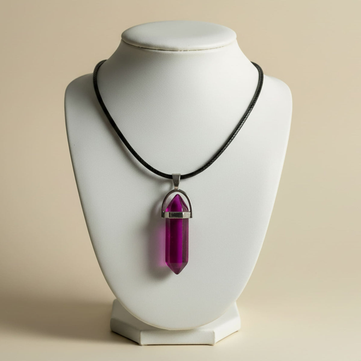 Colar Cristal Fúcsia Magenta