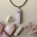 Colar Cristal Quartzo Rosa Lilás