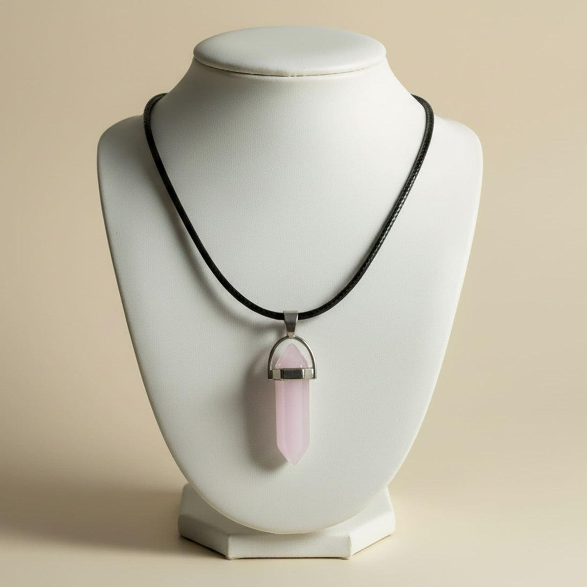 Colar Cristal Quartzo Rosa Lilás