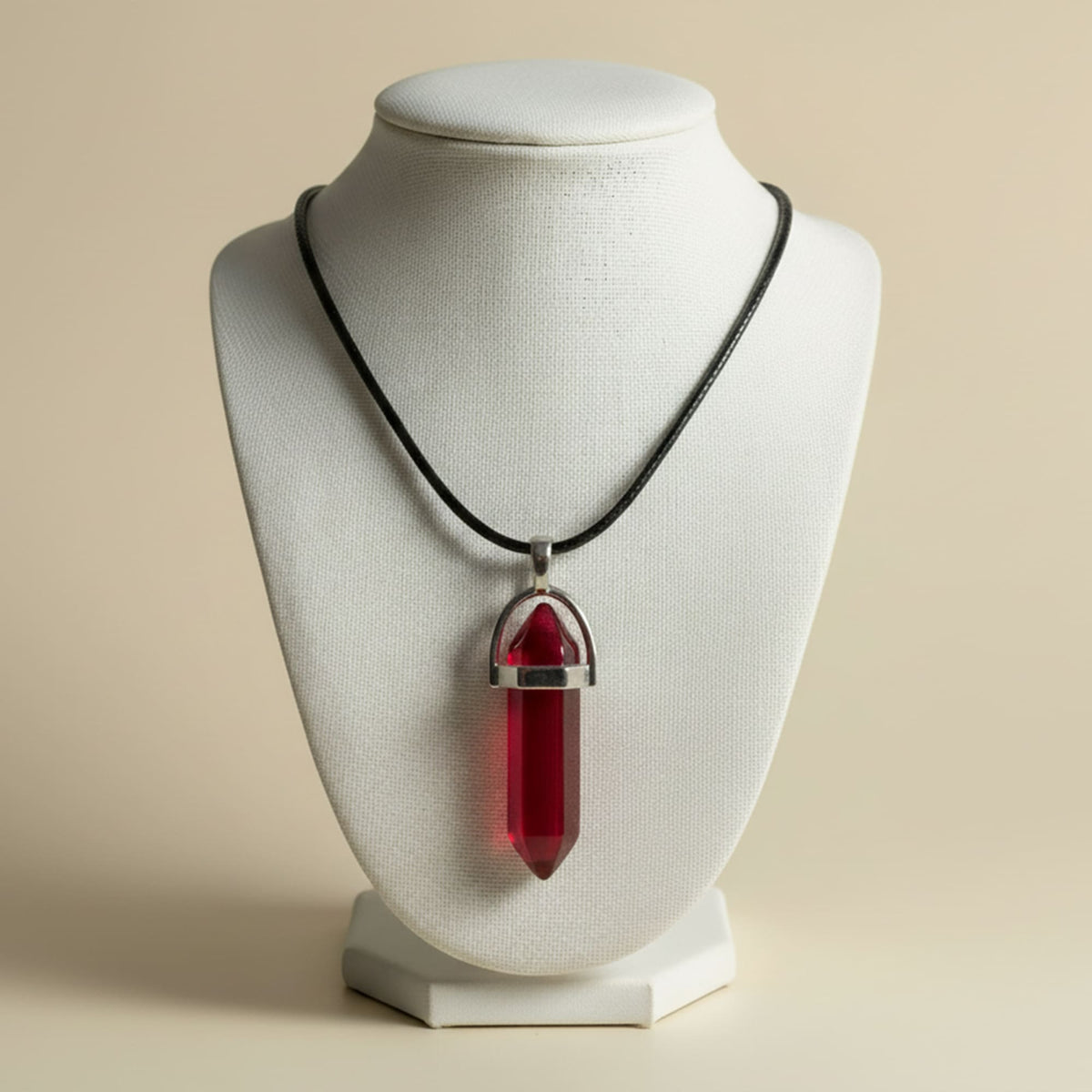 Colar Cristal Rubi Vermelho