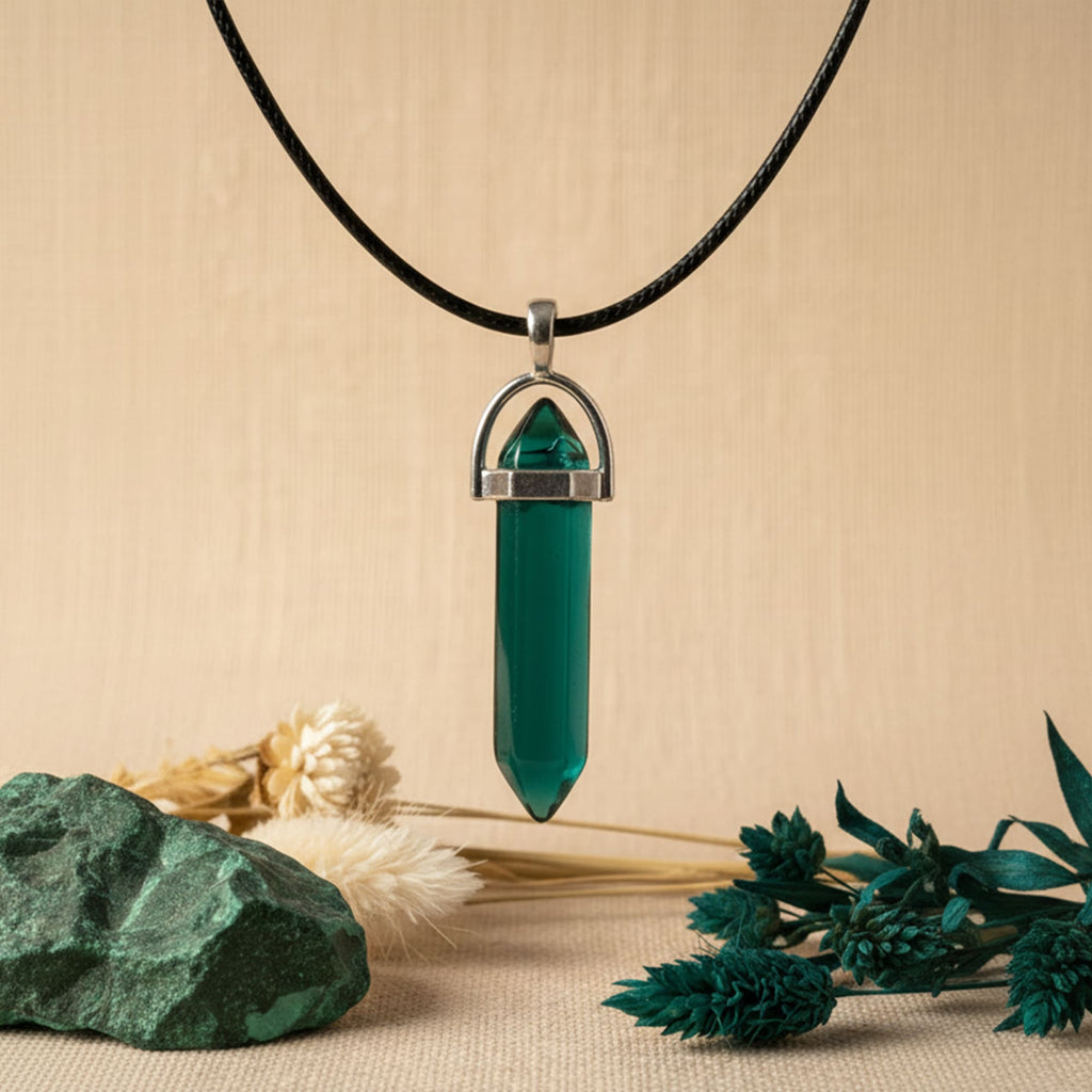 Colar Cristal Teal Verde