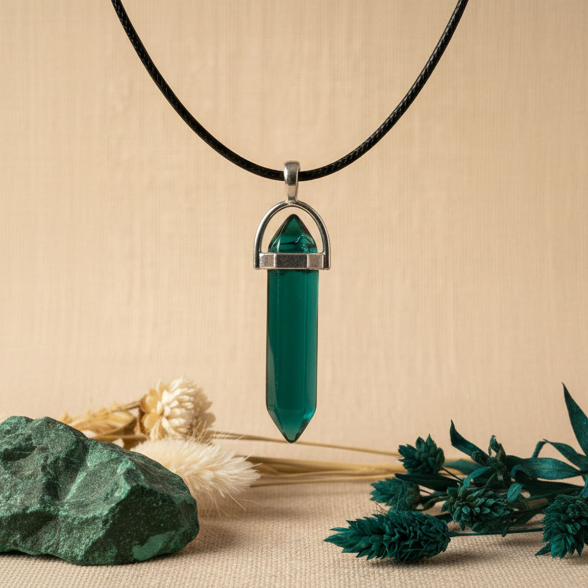 Colar Cristal Teal Verde