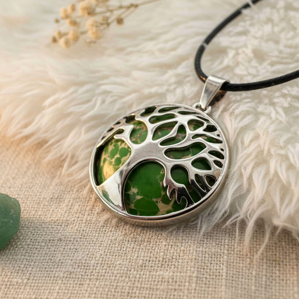 Colar Árvore Jade Verde