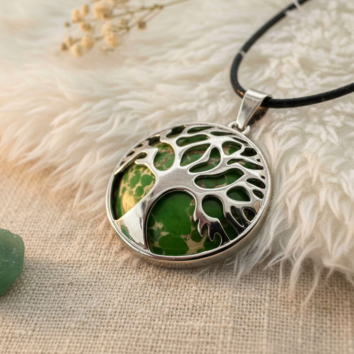 Colar Árvore Jade Verde
