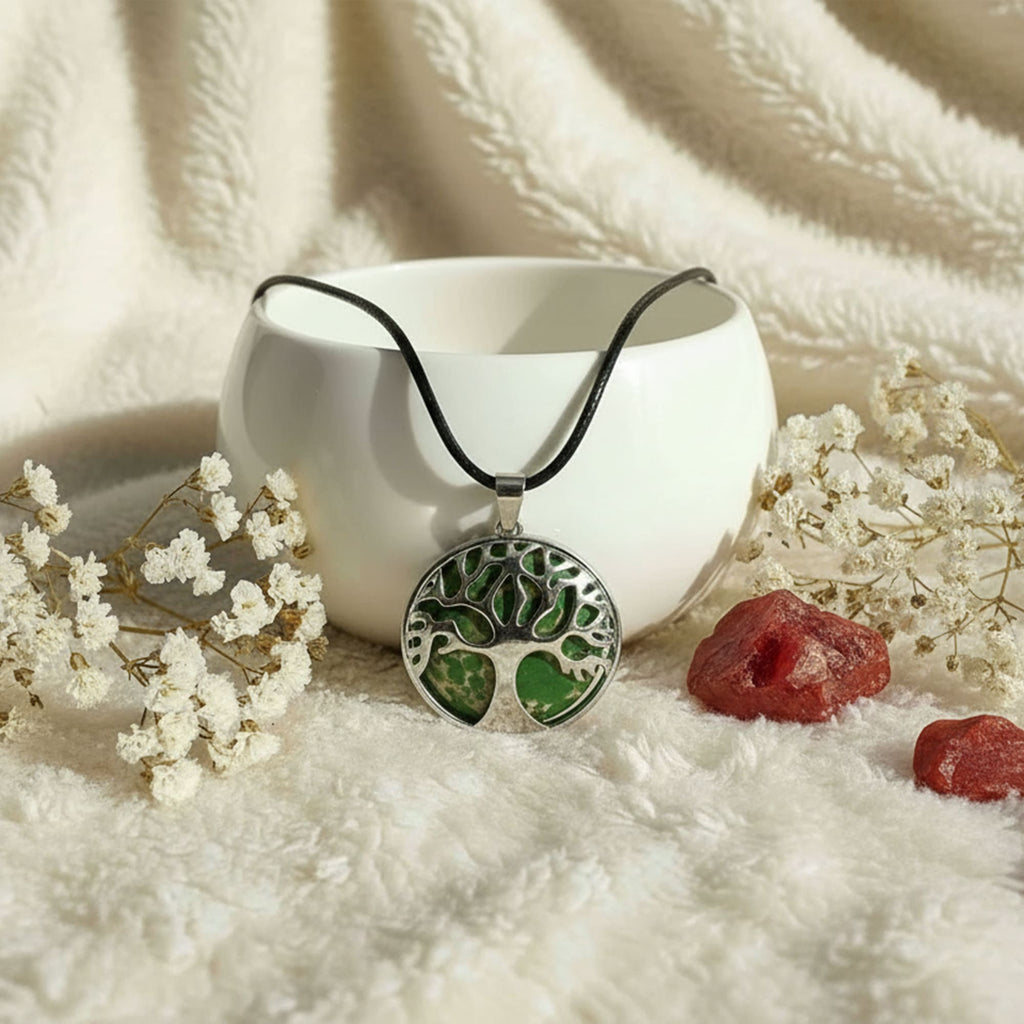 Colar Árvore Jade Verde