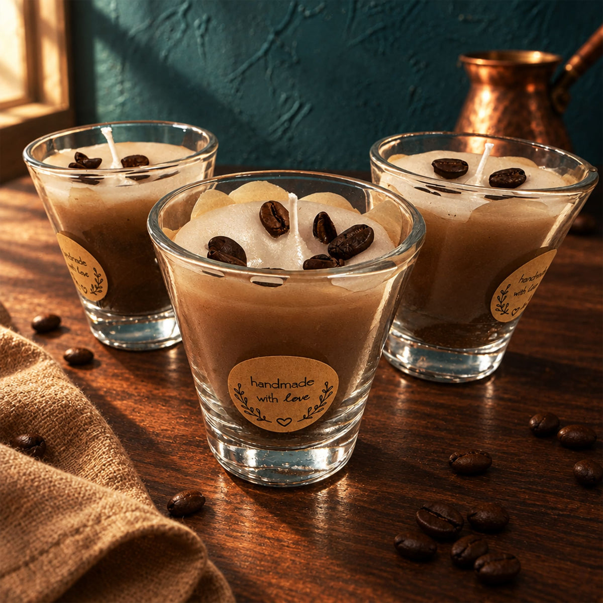 Conjunto Copos Vela Café