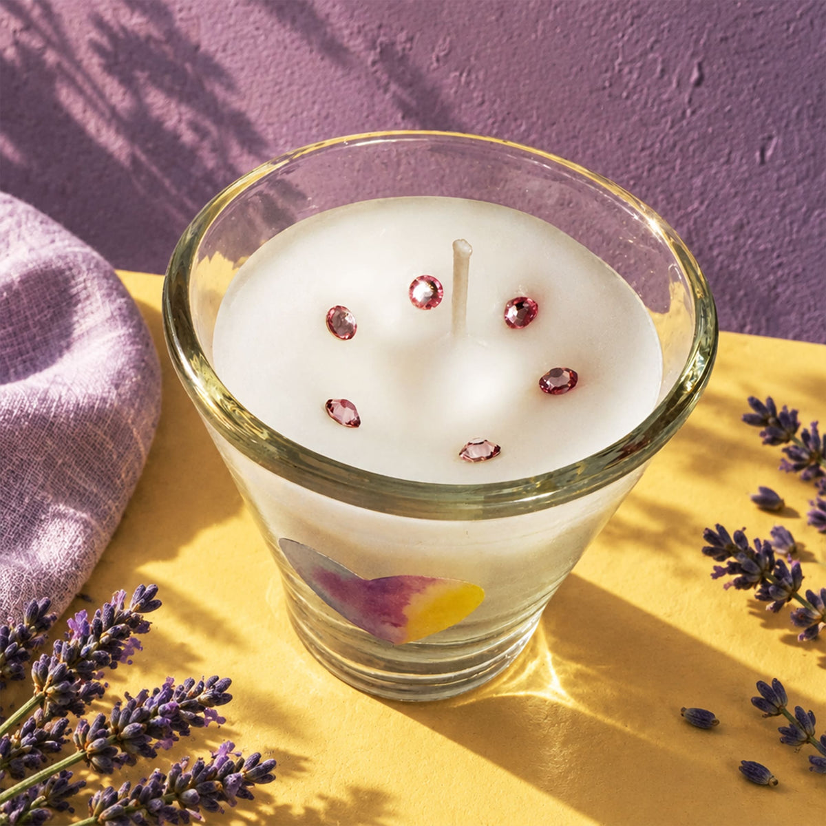Conjunto Copos Vela Lavanda