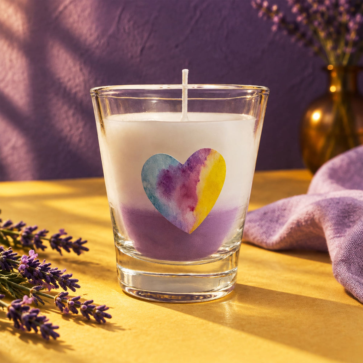 Conjunto Copos Vela Lavanda