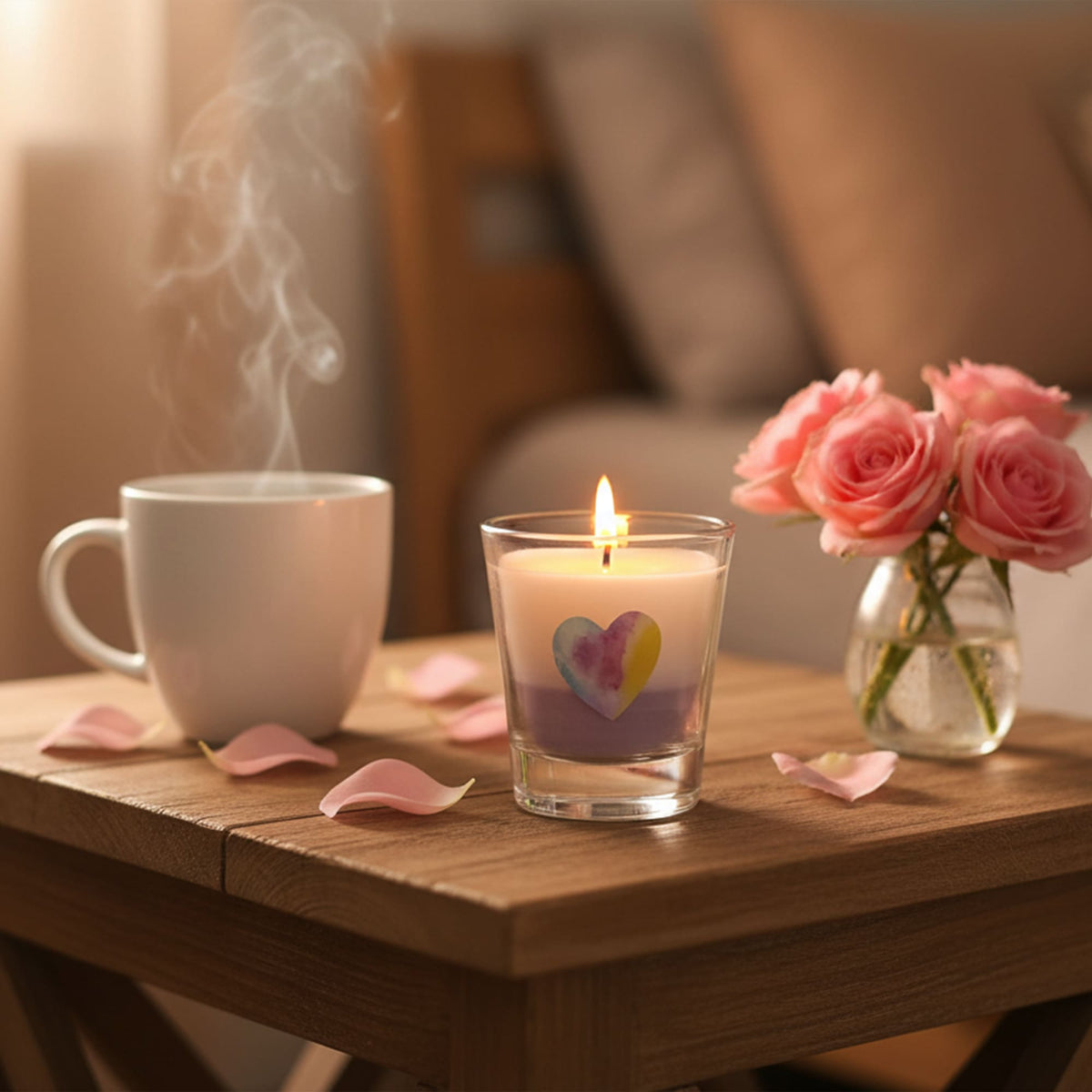 Conjunto Copos Vela Lavanda