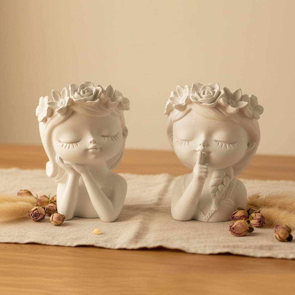 Conjunto Meninas Florais em Gesso