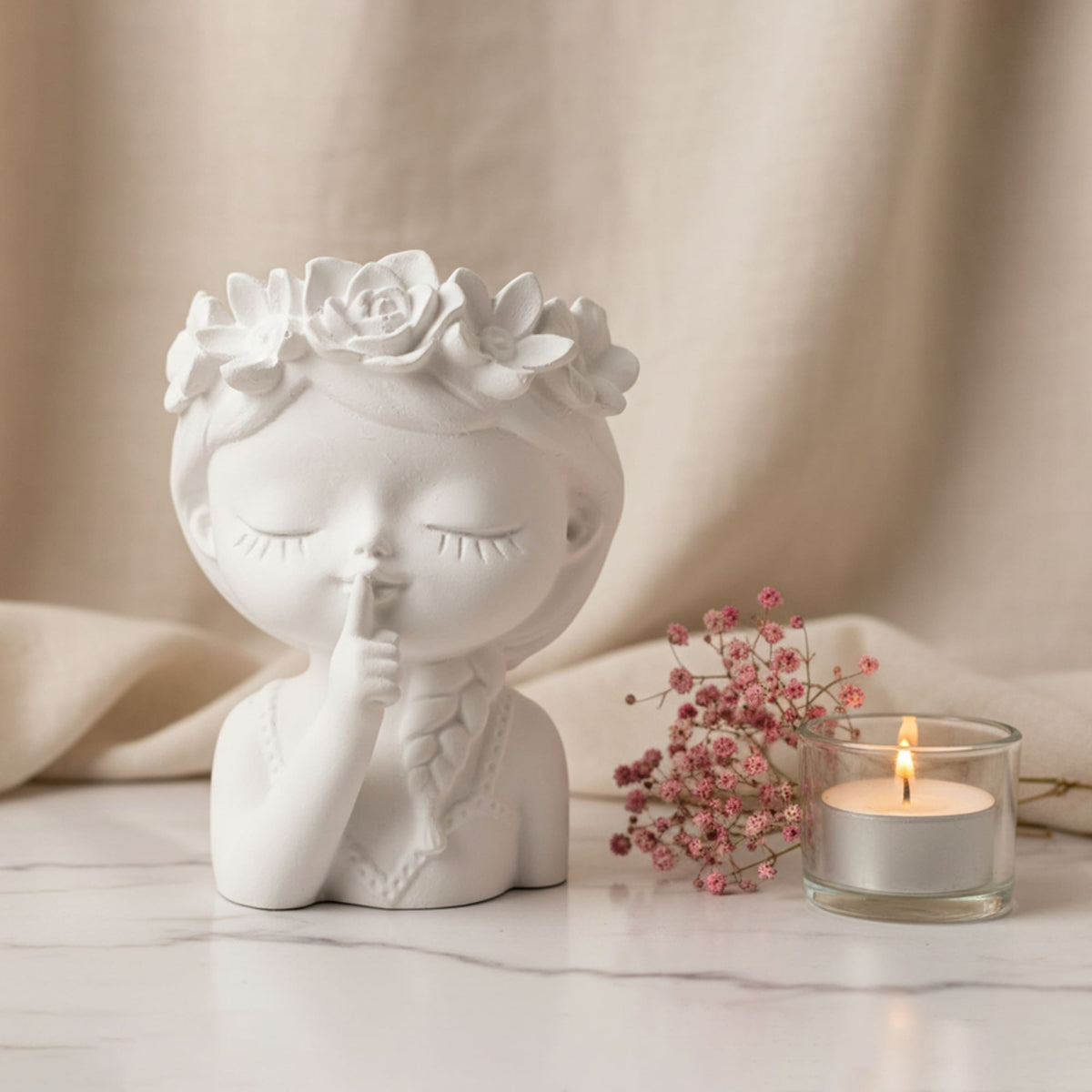 Conjunto Meninas Florais em Gesso