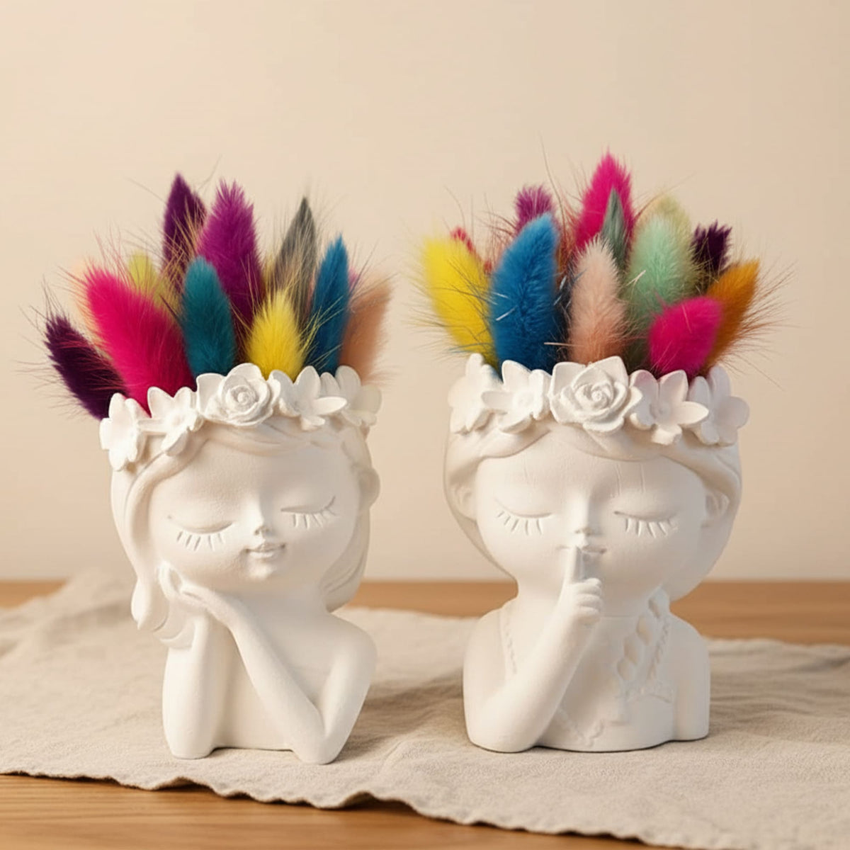 Conjunto Meninas Florais em Gesso