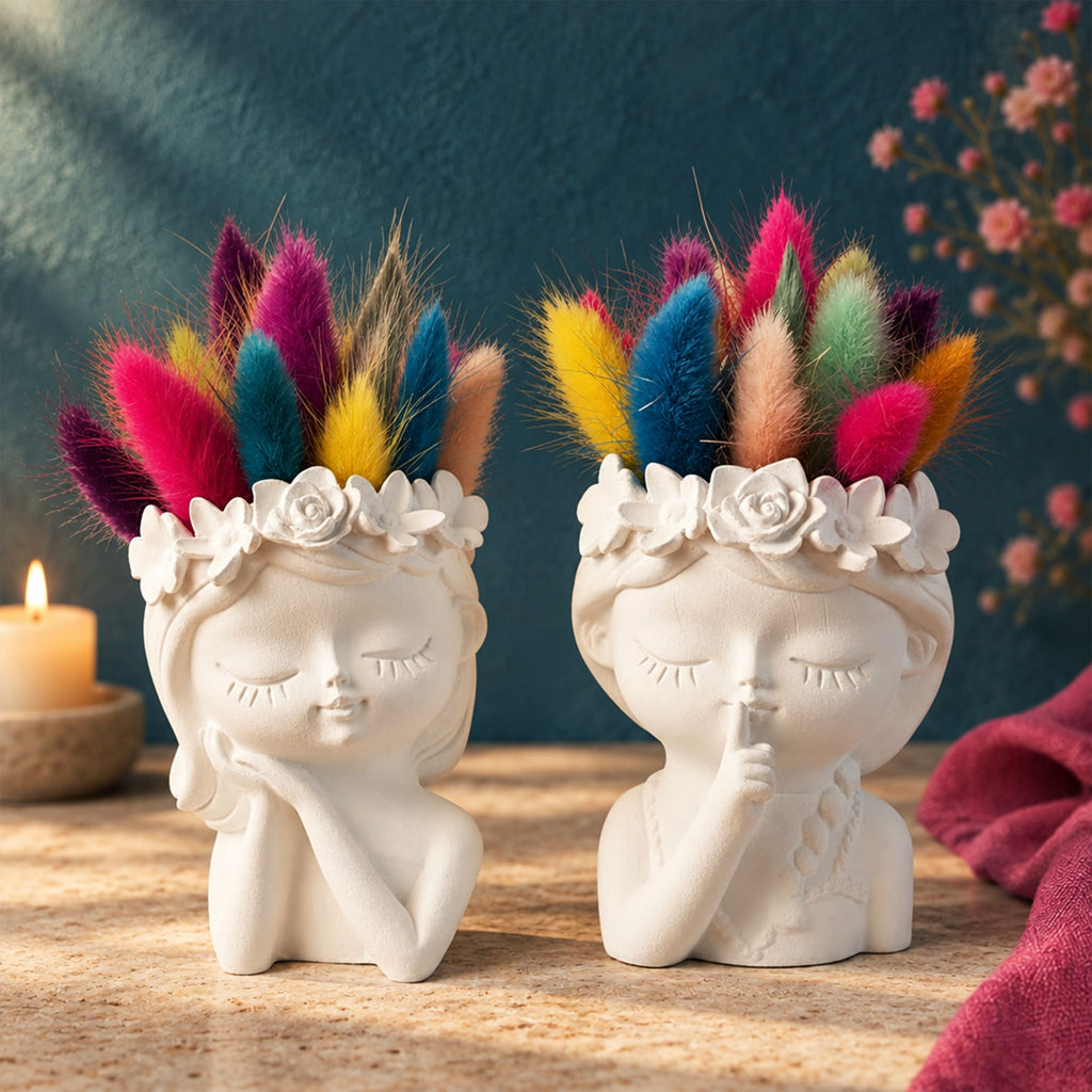Conjunto Meninas Florais em Gesso