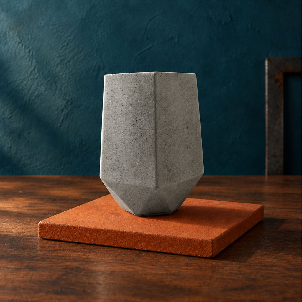 Copo Hexagonal em Cimento