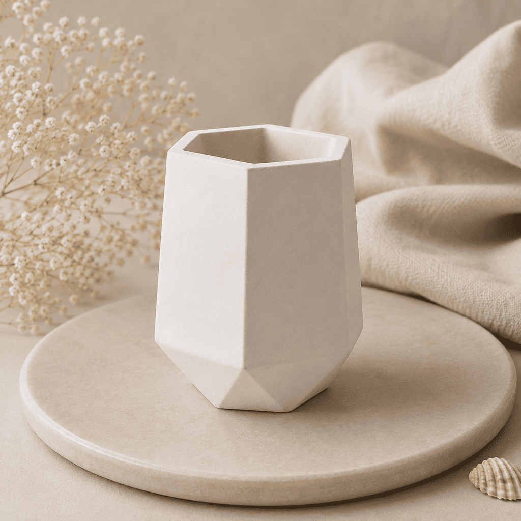 Copo Hexagonal em Gesso