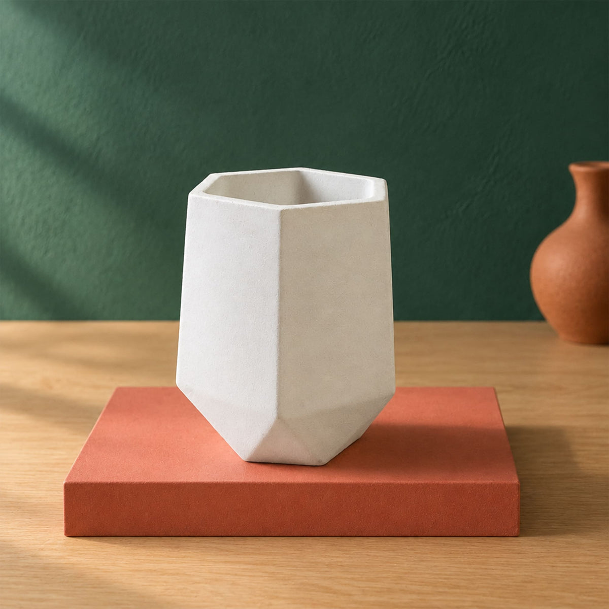 Copo Hexagonal em Gesso