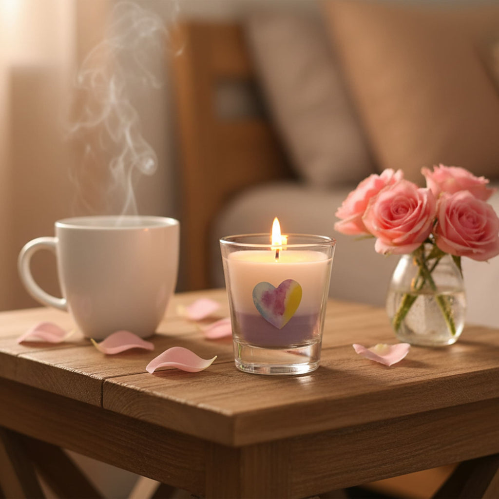 Conjunto Copos Vela Lavanda