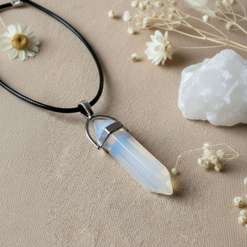 Colar Cristal Opalite Brilhante