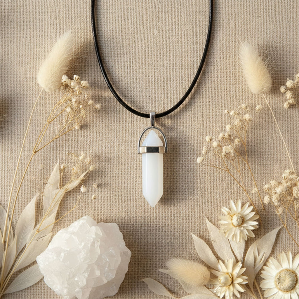 Colar Cristal Opalite Opaco