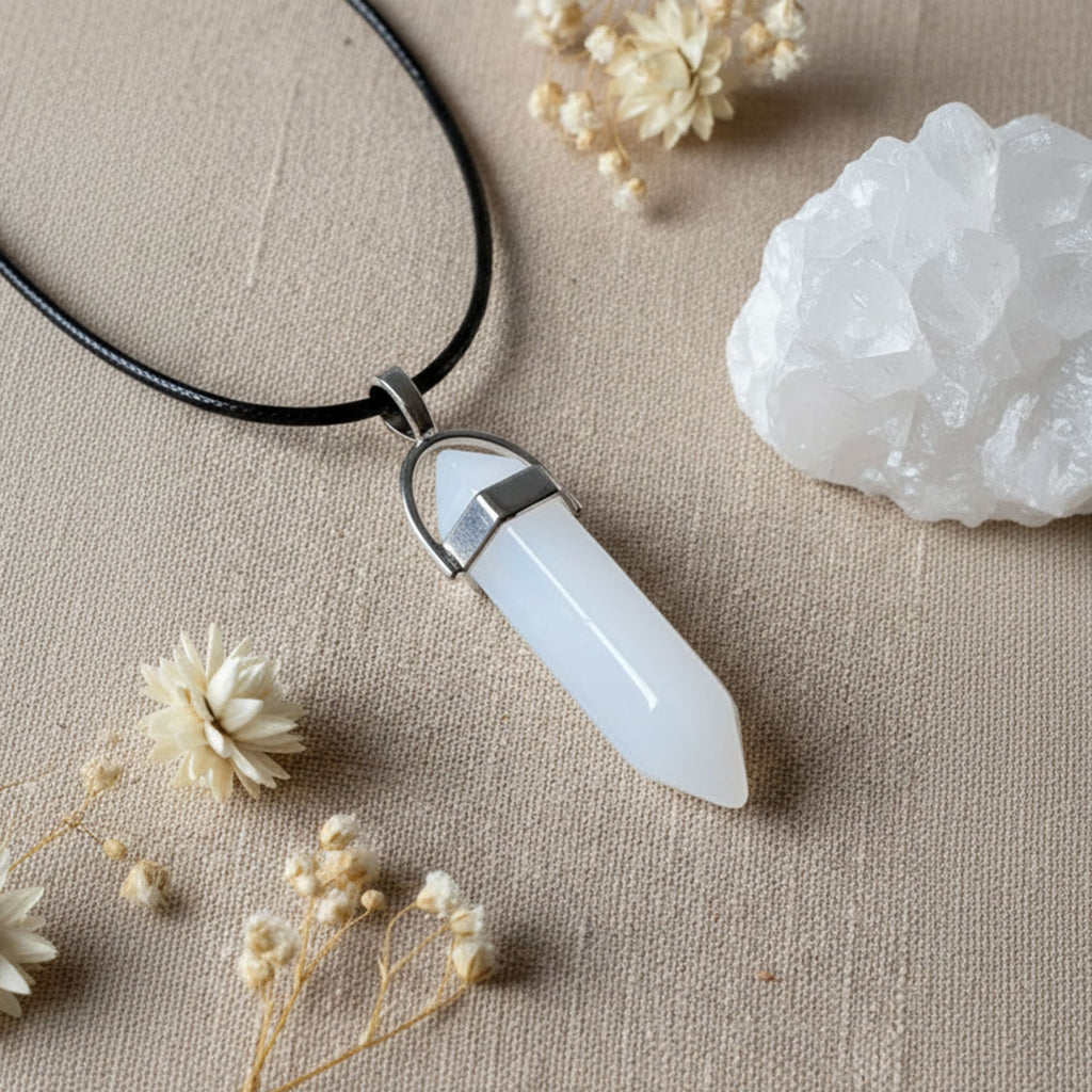 Colar Cristal Opalite Opaco
