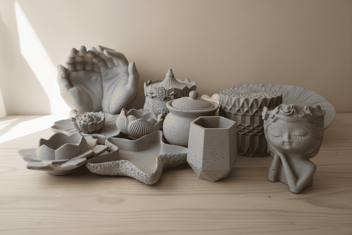 Cement decorative pieces