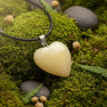 Pingente Coração Calcite Amarelo