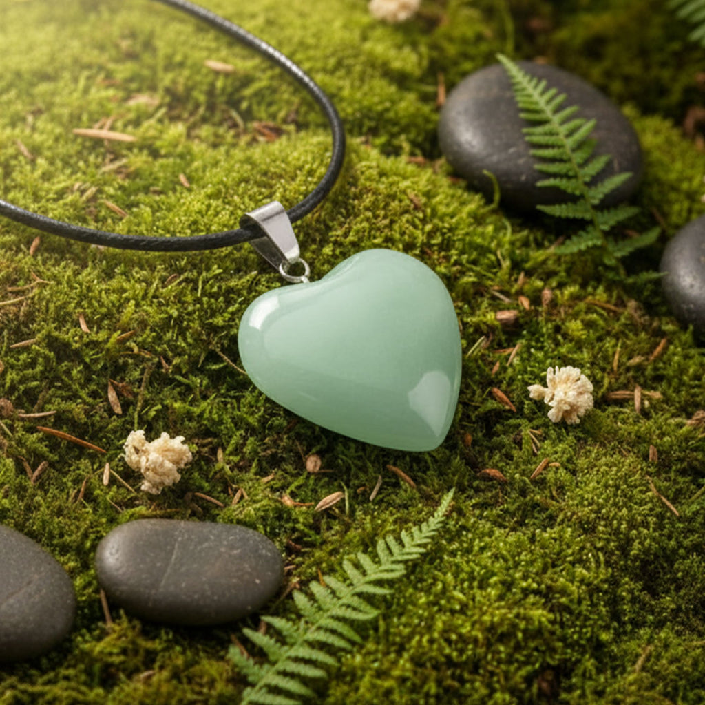 Pingente Coração Jade Verde Mint
