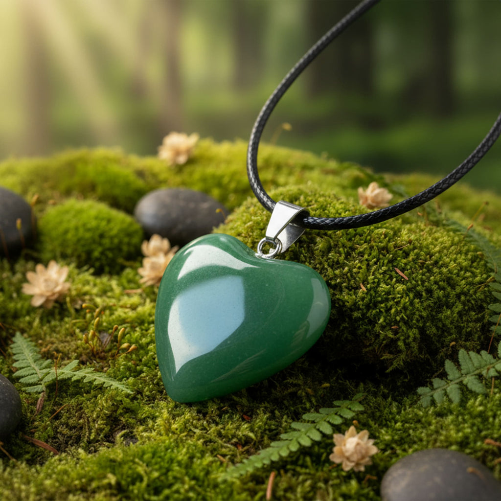 Pingente Coração Jade Verde