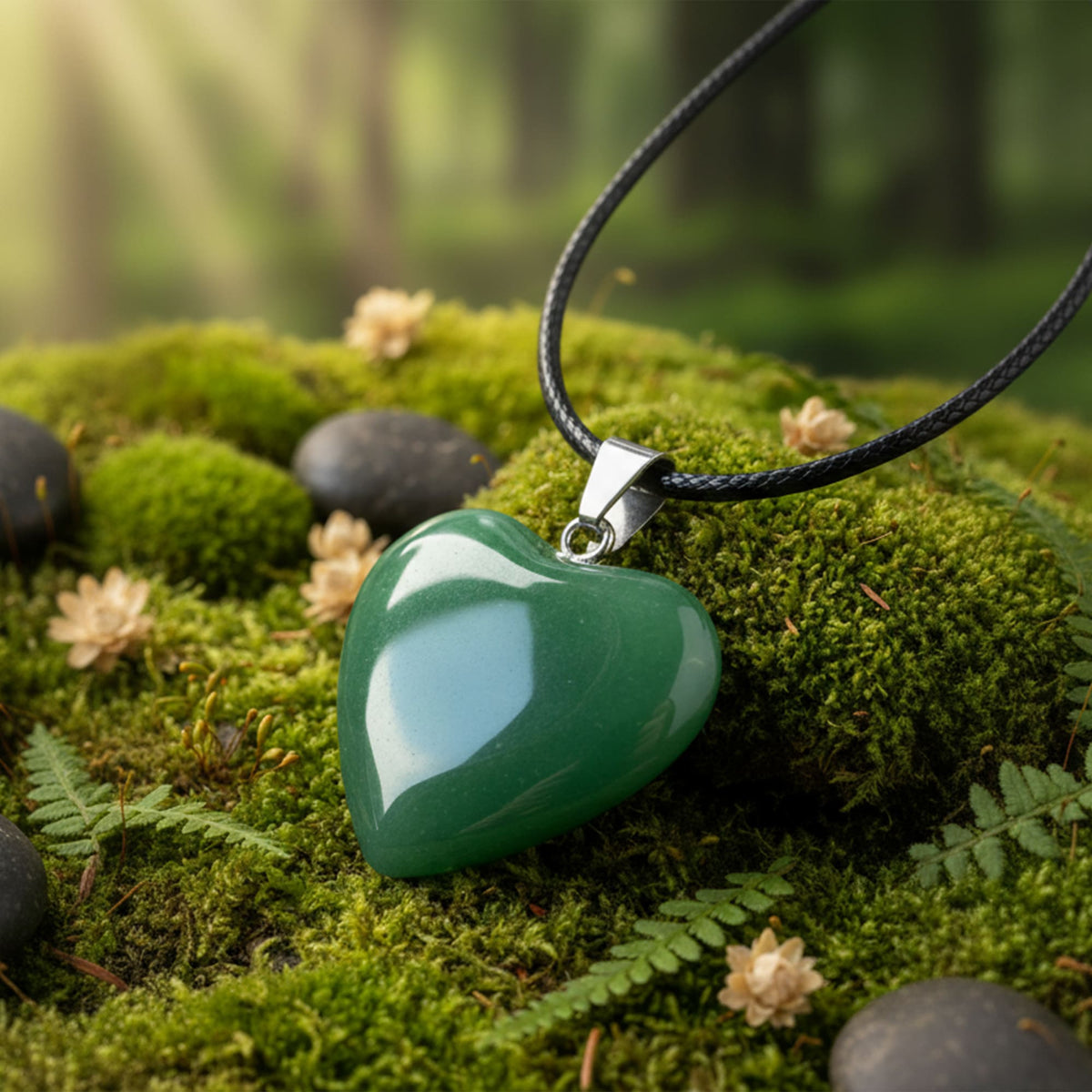 Pingente Coração Jade Verde