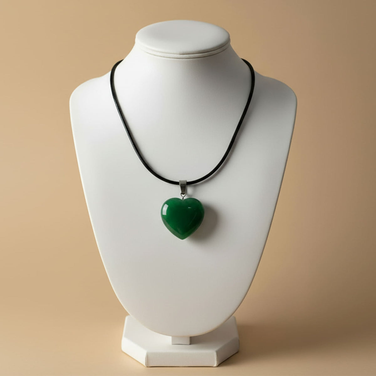Pingente Coração Jade Verde