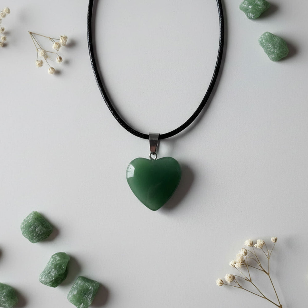 Pingente Coração Jade Verde