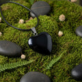 Pingente Coração Obsidiana Negra