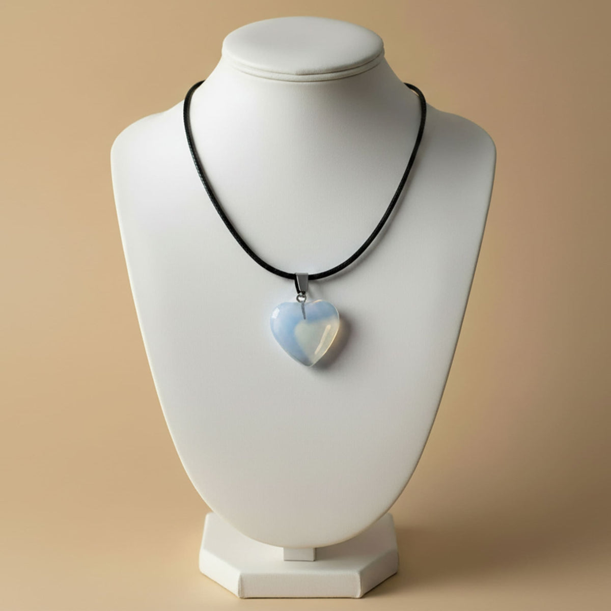 Pingente Coração Opalite Branco