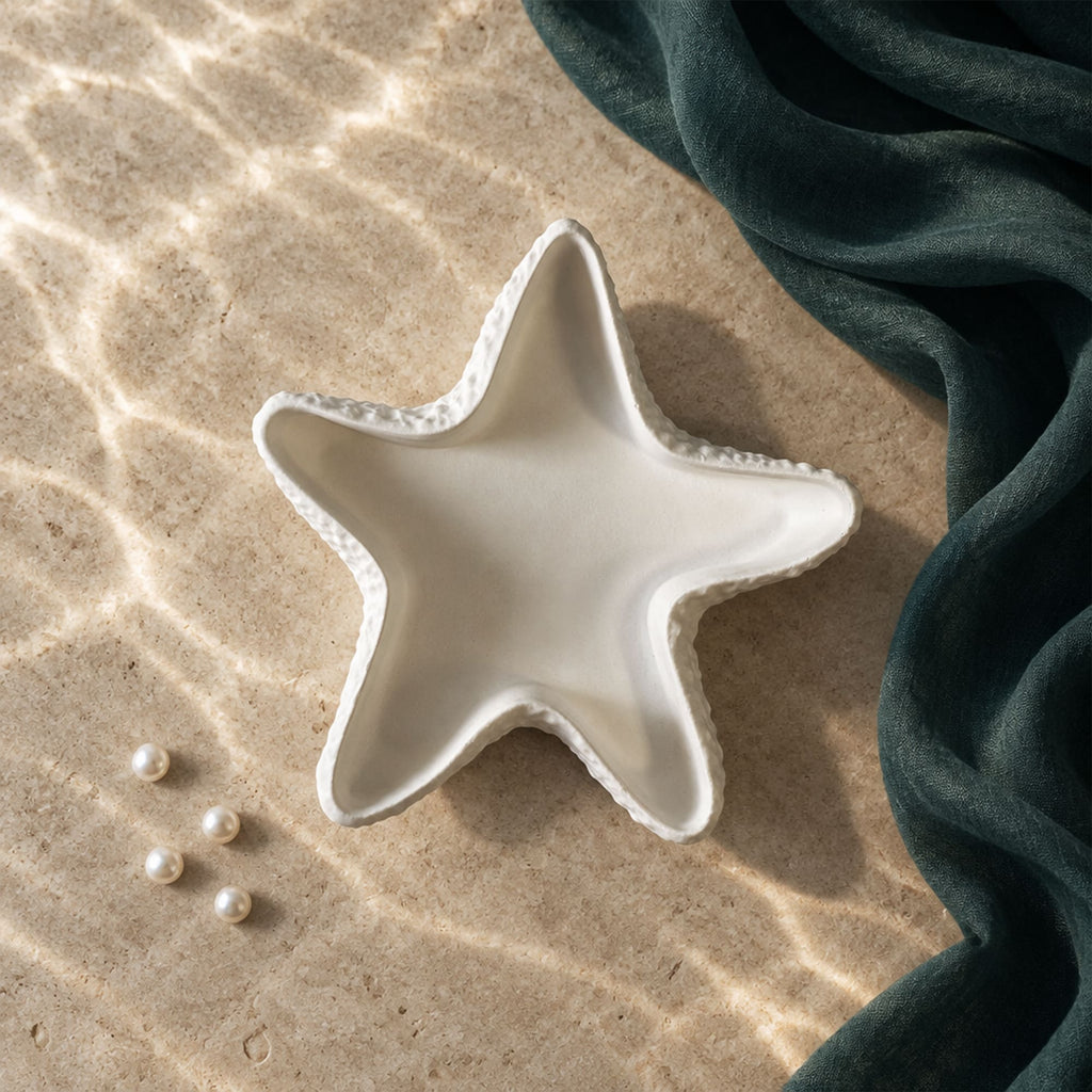 Porta-velas Estrela-do-mar em Gesso