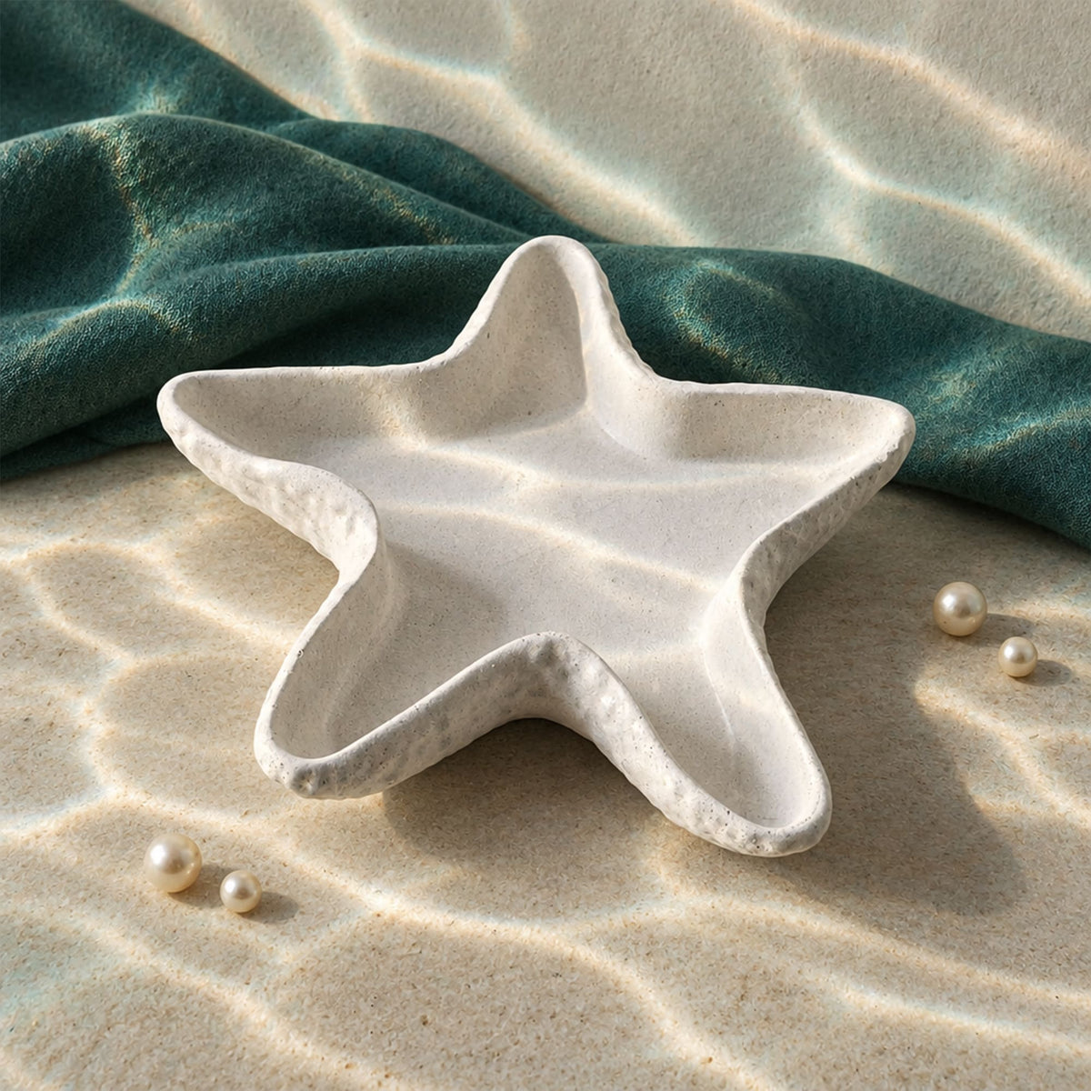 Porta-velas Estrela-do-mar em Gesso