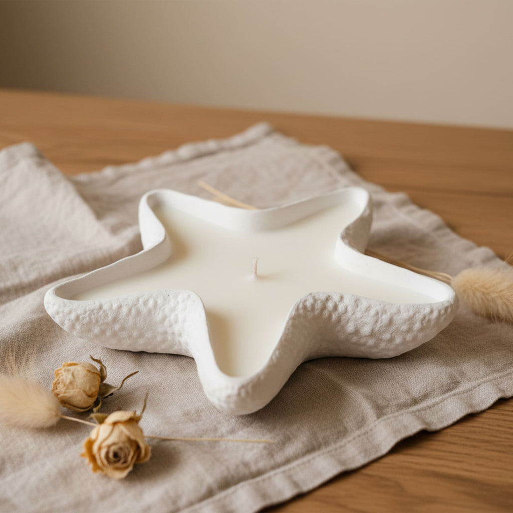 Porta-velas Estrela-do-mar em Gesso